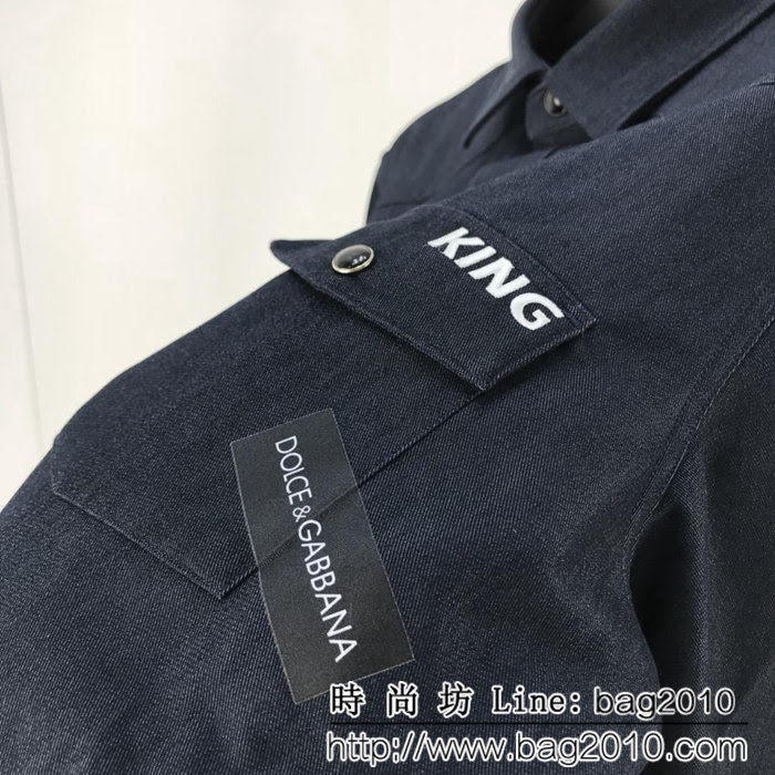 DＧ杜嘉班納 18ss秋冬新款 口袋King刺繡字母 純棉襯衣 ydi1025